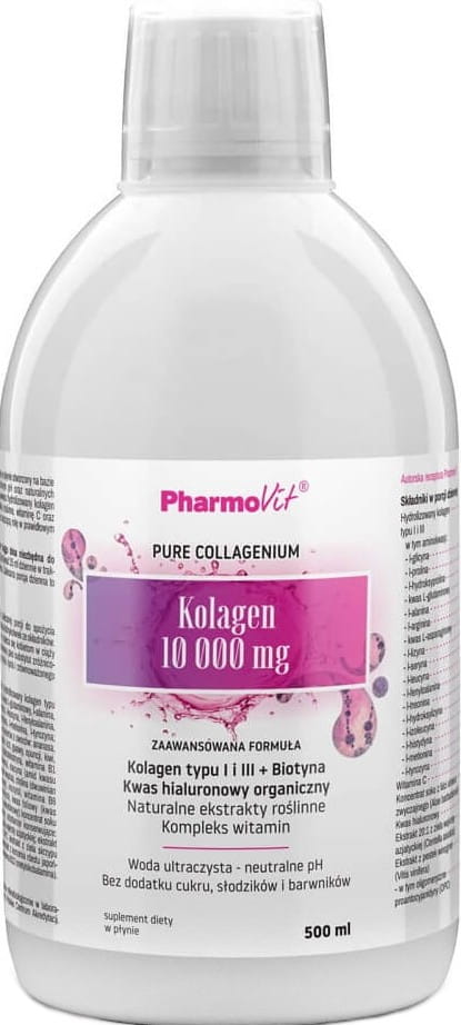 Collagène type I et III 10000mg acide hyaluronique biotine 500ml PHARMOVIT