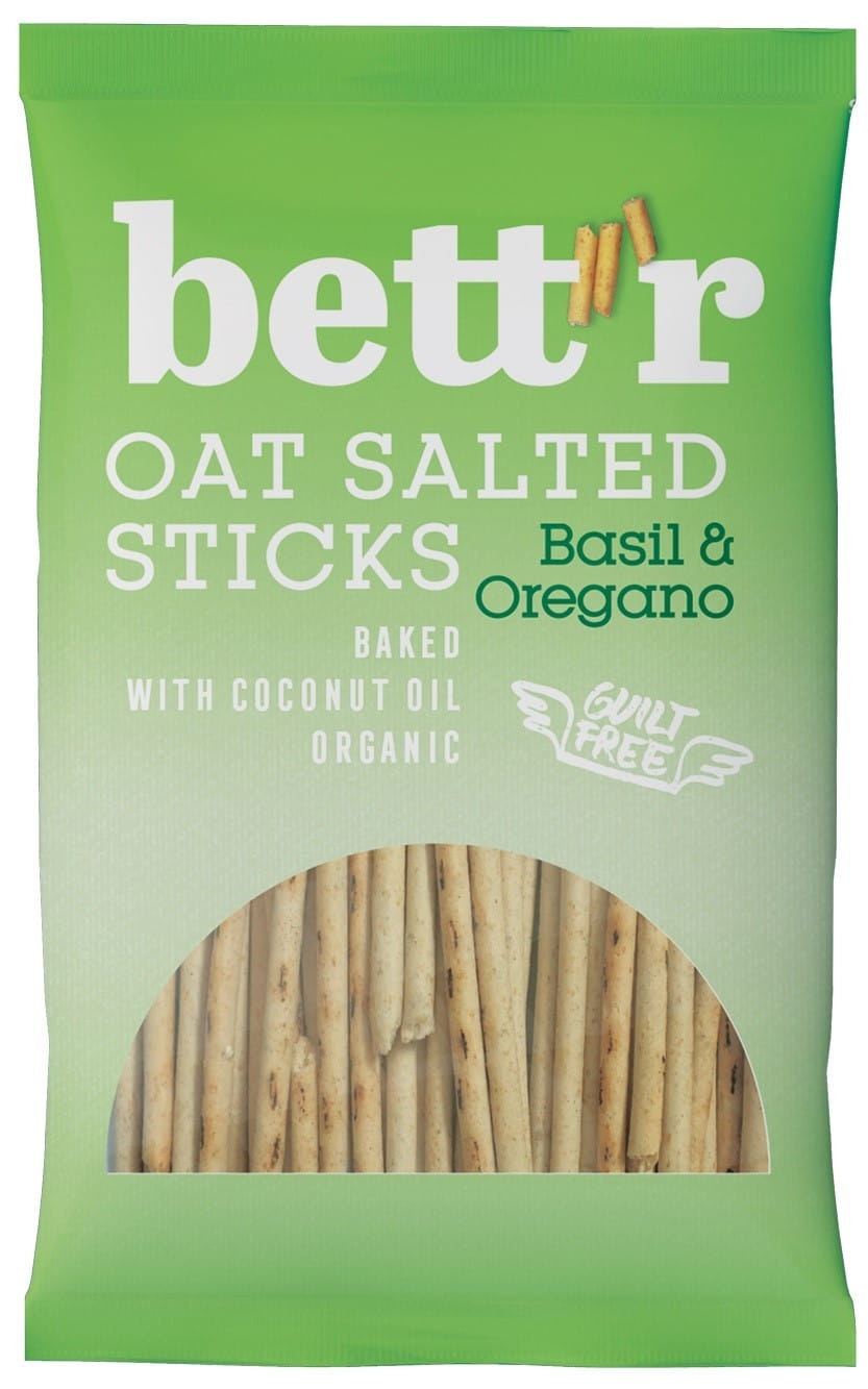 Bâtonnets d'avoine salés au basilic et origan BIO 50 g BETTR