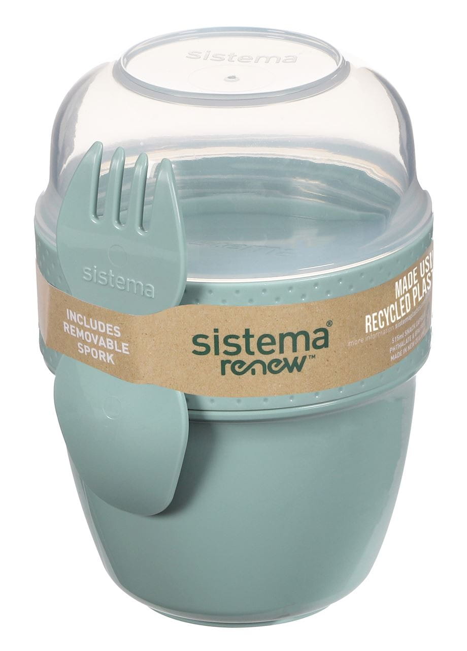 Récipient pour capsules snack, menthe 515 ml + fourchette - SISTEMA