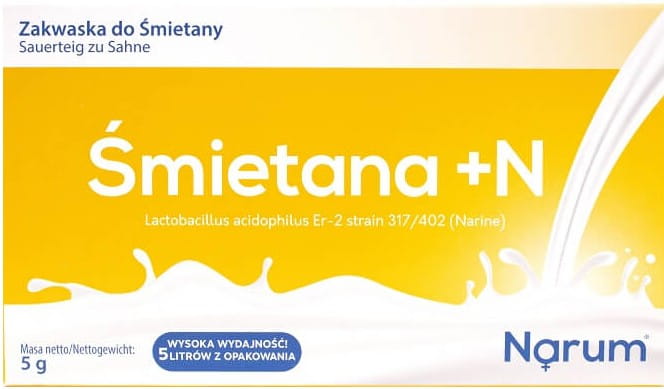 Crème + n cultures bactériennes vivantes Crème sure narine probiotique 5 sachets 5 g NARUM