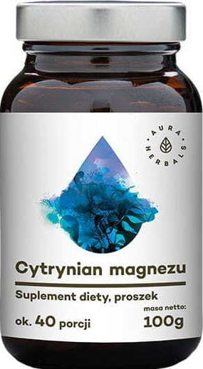 Citrate de magnésium 100% poudre 100g AURA HERBALS