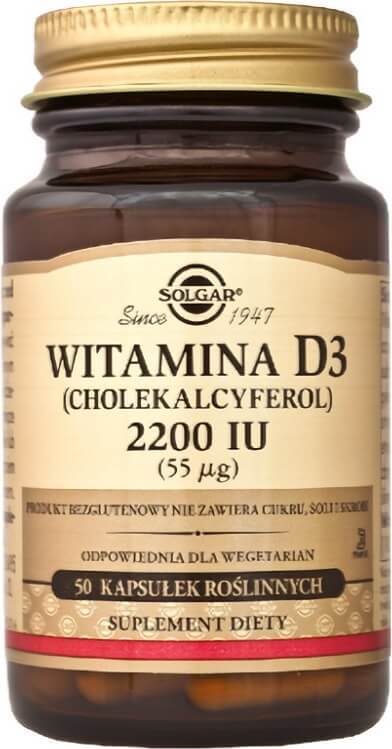 Vitamine D3 2200 ui 55 µg cholécalciférol 50 gélules SOLGAR