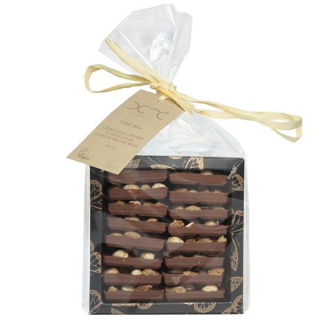 Une bouchée de chocolat crémeux aux noisettes et mûrier blanc sans gluten BIO 340 g - CACAO