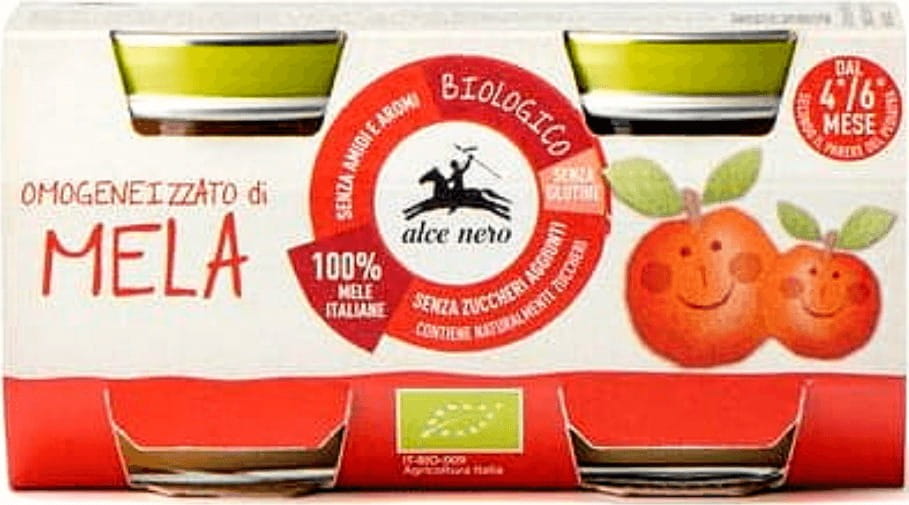 4 mois de purée de pomme BIO (2 x 80 g) 160 g - ALCE NERO