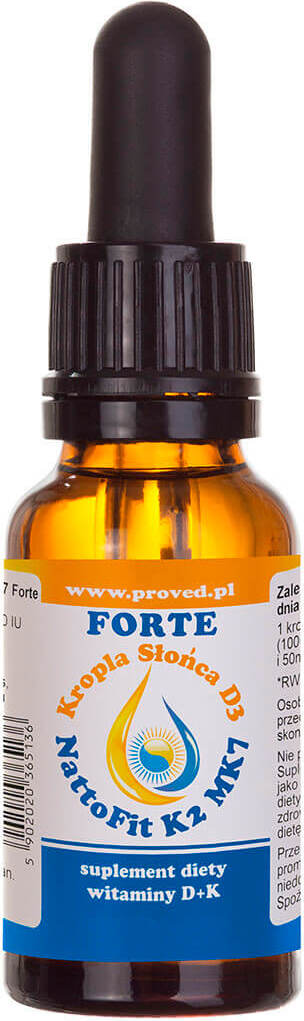 Vitamine D3 + K2 MK - 7 natto liquide FORTE 20ml 600 gouttes PROVUE