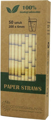 Pailles en papier bambou jaune 50 pièces - BIODÉGRADATION