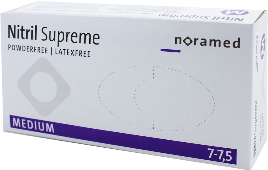 Gants de protection en nitrile, non poudrés M 100 pcs.