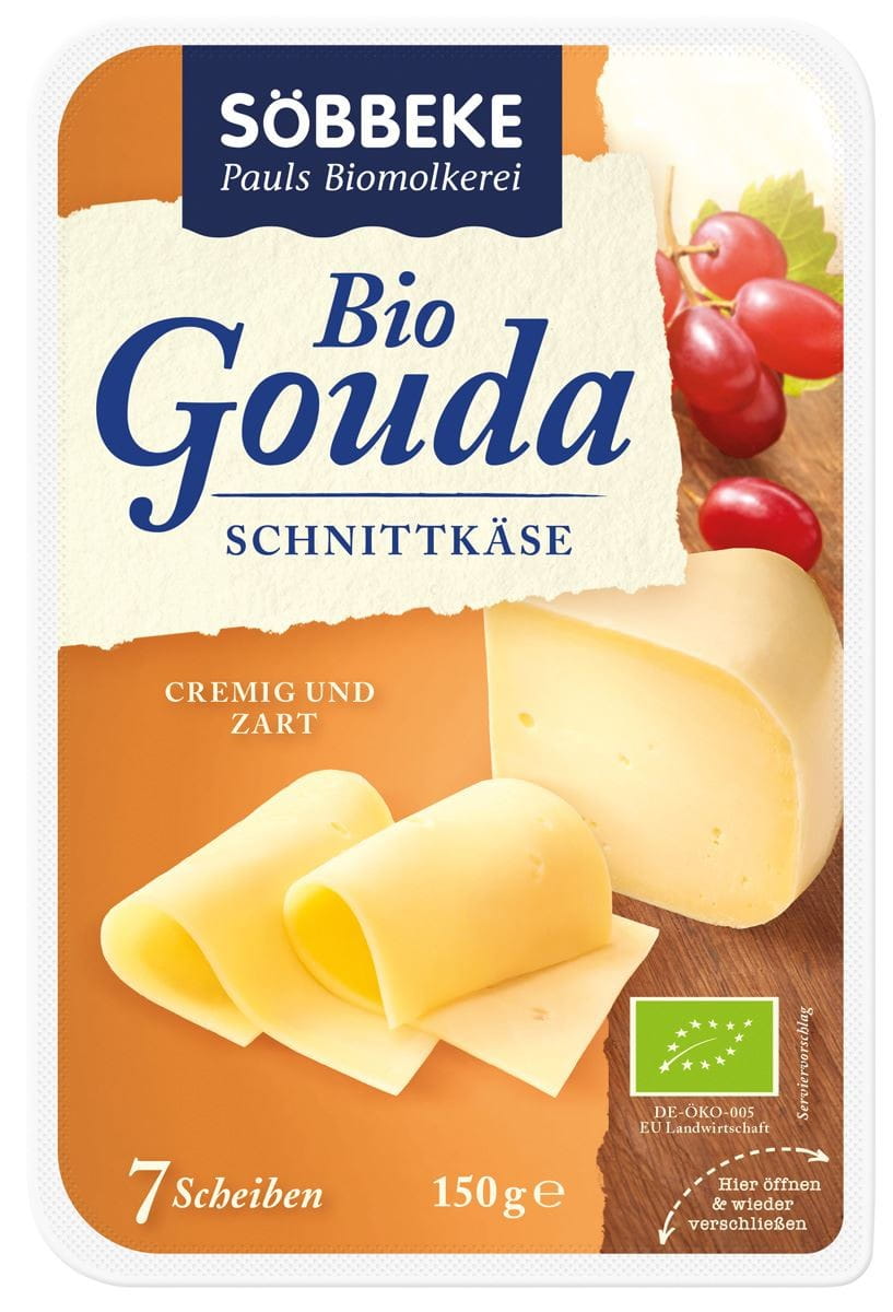 Tranches de Gouda à 45% de matière grasse BIO 150 g - SOBBEKE