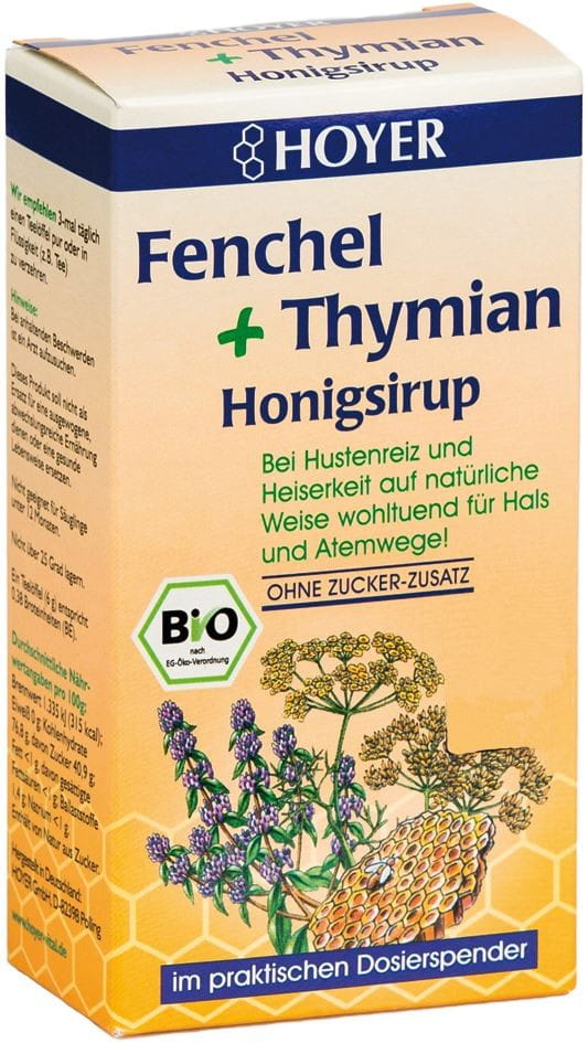 Sirop de miel au fenouil et au thym BIO 250 g - HOYER