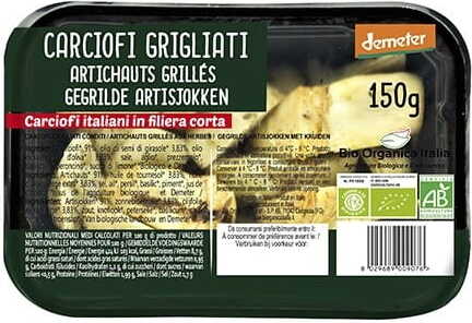 Artichauts grillés en saumure demeter BIO 150 g (barquette) - BIO ORGANICA ITALIA
