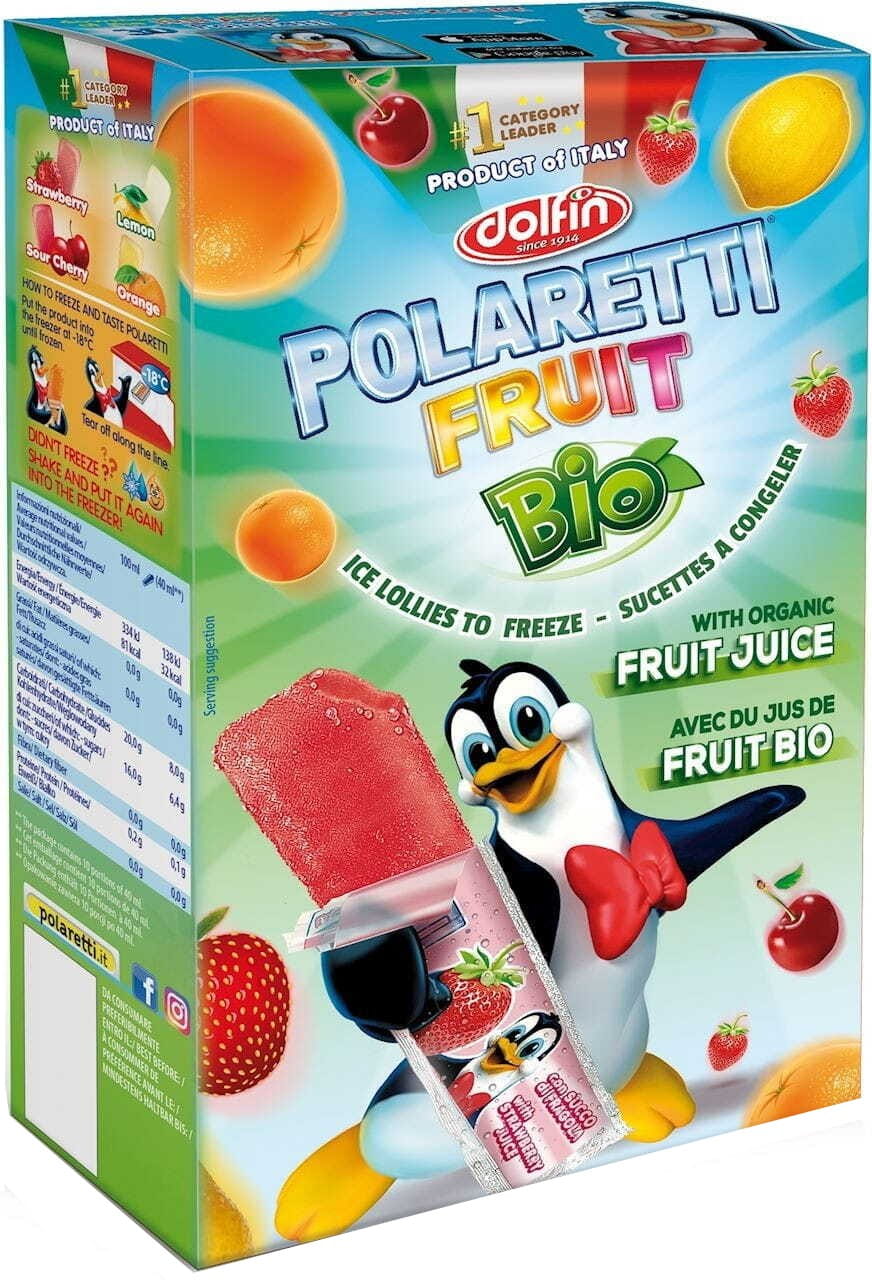 Glace à l'eau pour congeler BIO 10 pièces x 40 ml - POLARETTI FRUIT