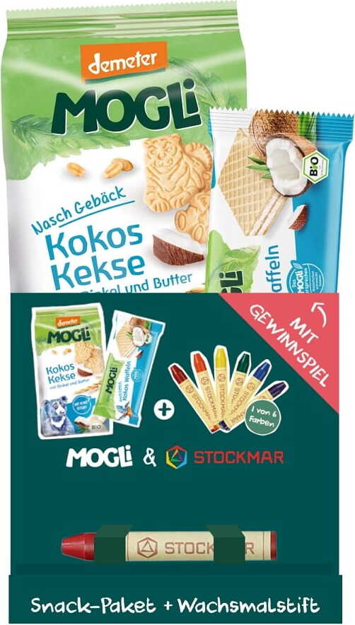 Coffret goûter BIO noix de coco avec un crayon pour enfant - MOGLI