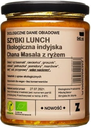 Chana masala au riz basmati BIO 540 ml - COMMANDE