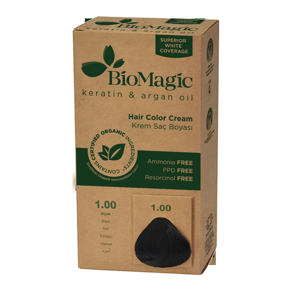 Teinture pour cheveux noirs (1.00) 250 g - BIOMAGIC