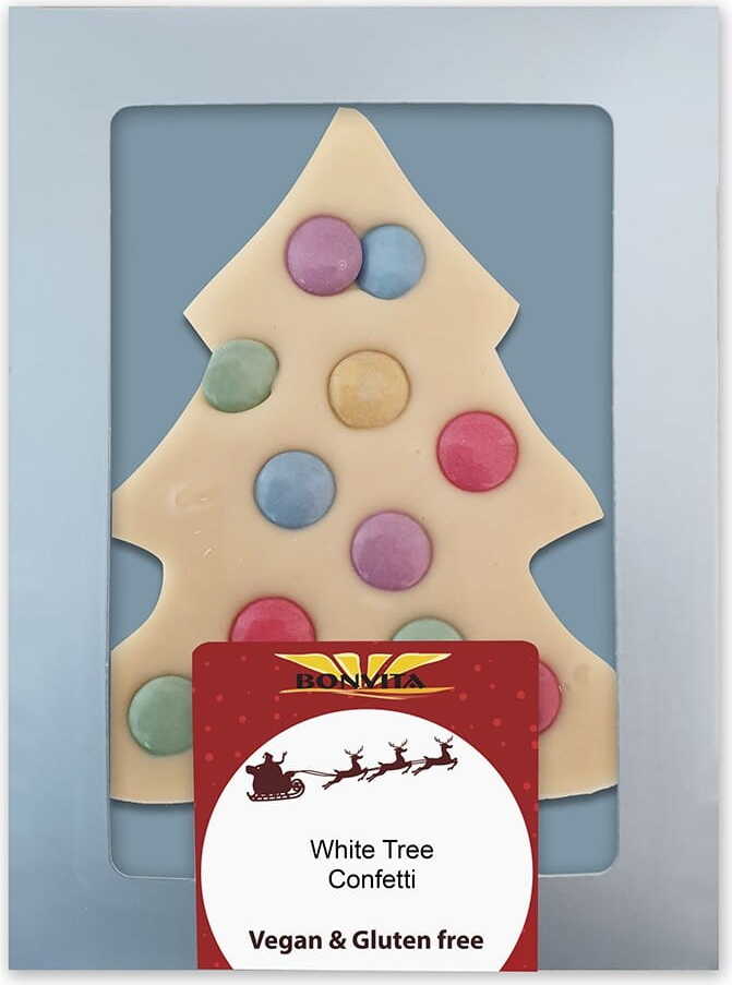 Sapin de Noël blanc aux dragées équitables sans gluten BIO 90 g - BONVITA