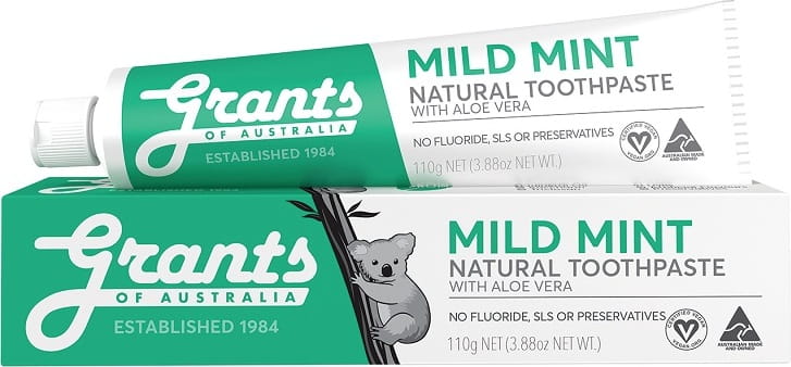 Dentifrice naturel apaisant sans fluor légèrement mentholé SUBVENTIONS D'AUSTRALIE