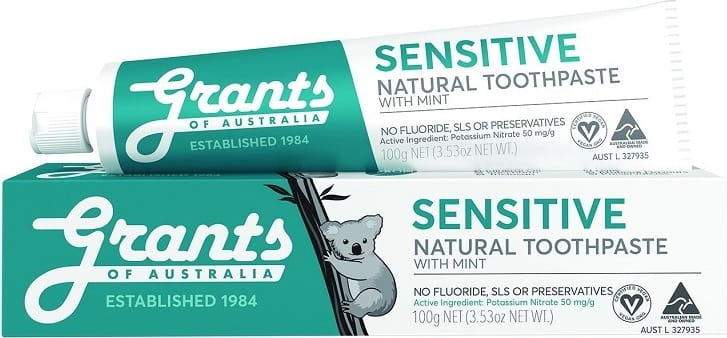 Dentifrice naturel apaisant pour dents sensibles sans fluor GRANTS OF AUSTRALIA