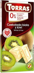 Chocolat blanc au kiwi blanc & kiwi 0% sucre sans gluten 75 g TORRAS