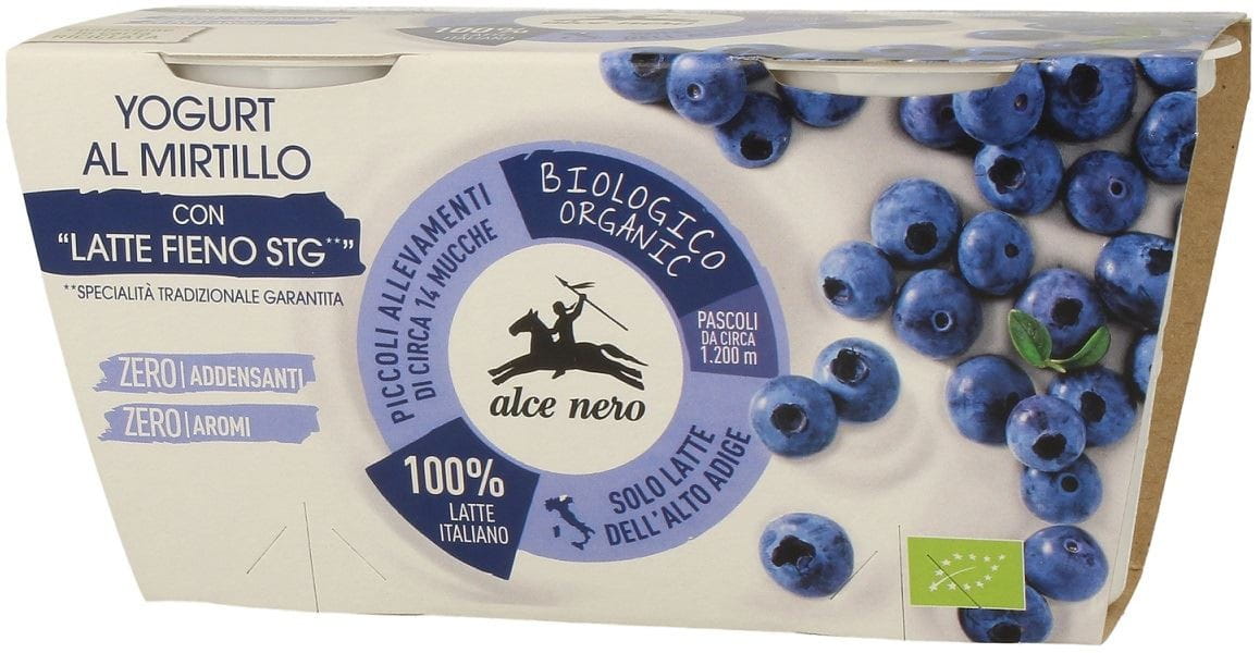 Yaourt aux myrtilles BIO 2 x 125 g - ALCE NERO