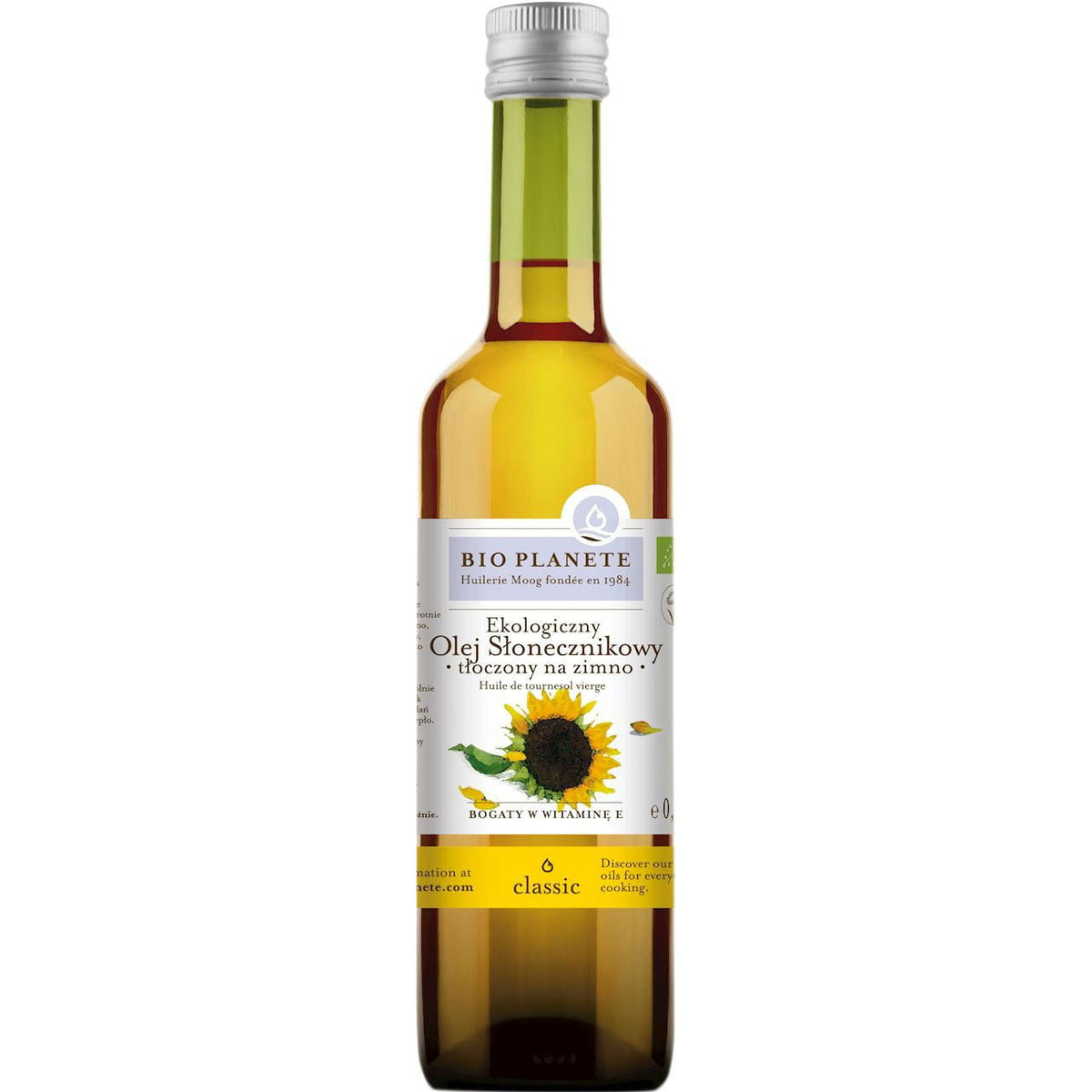 Huile vierge de tournesol pressée à froid non raffinée BIO 500 ml - BIO PLANETE