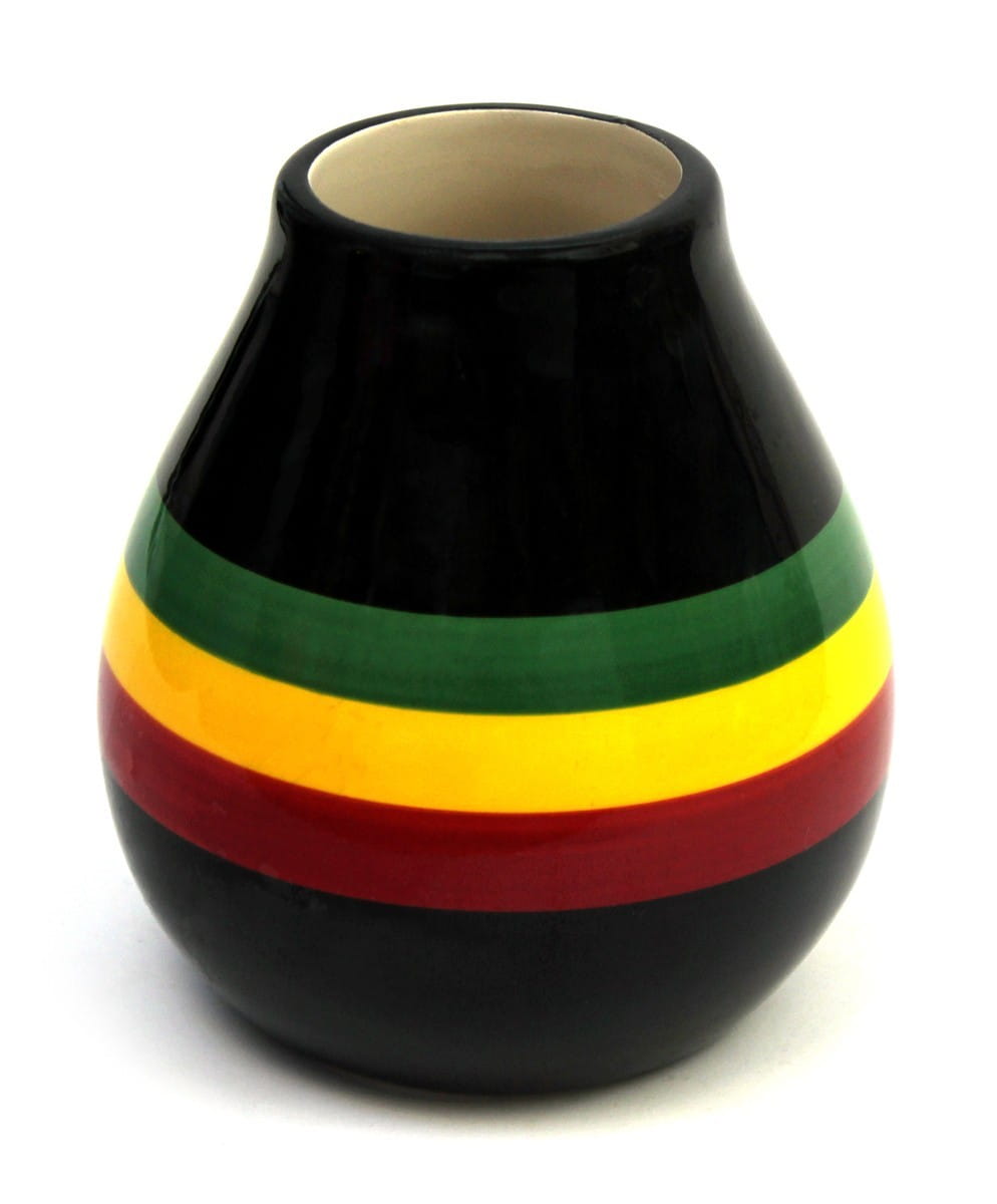 Matero céramique rasta noir 350 ml - MATE BIO VERT