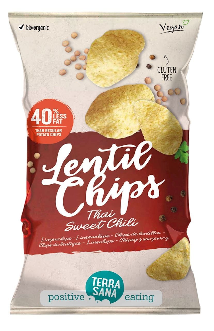 Chips de lentilles au goût de piment doux thaï Sans gluten BIO 75 g - TERRASANA