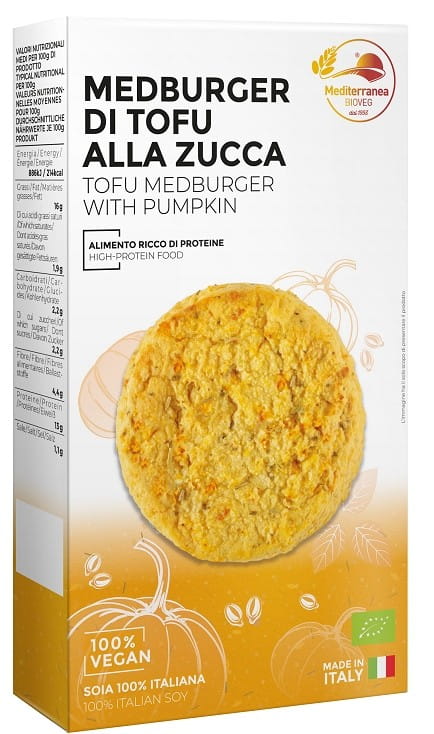Burgers de tofu au potiron BIO 180 g - MEDITERRANEA