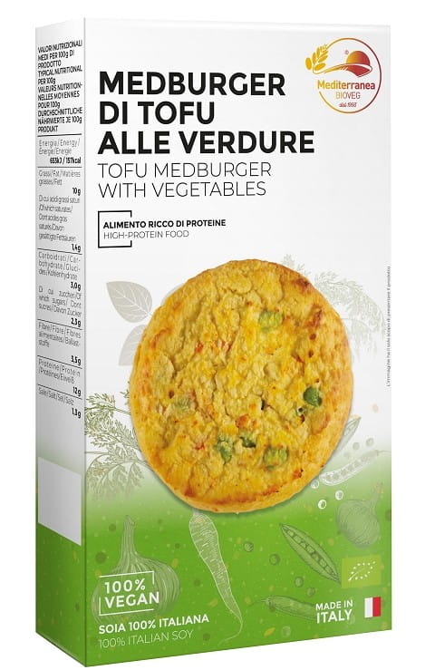 Burgers de tofu végétal BIO 180 g - MEDITERRANEA