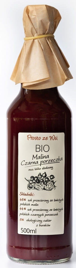 Mousse framboise - cassis légèrement sucré BIO 500 ml - EN DIRECT DU VILLAGE