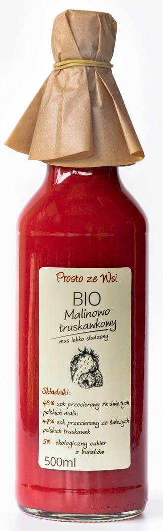 Mousse framboise - fraise légèrement sucrée BIO 500 ml - EN DIRECT DU VILLAGE