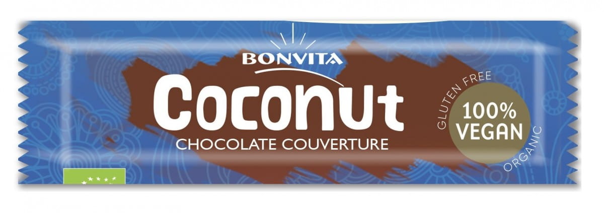 Barre fourrée à la noix de coco enrobée de chocolat sans gluten BIO 40 g - BONVITA