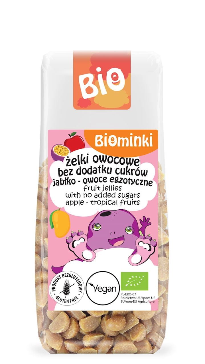 Pâtes de fruits sans sucre ajouté pomme - fruits exotiques BIO 75 g - BIOMINKI