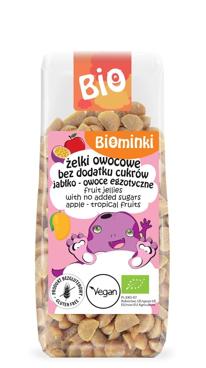 Pâtes de fruits sans sucre ajouté pomme - fruits exotiques BIO 150 g - BIOMINKI