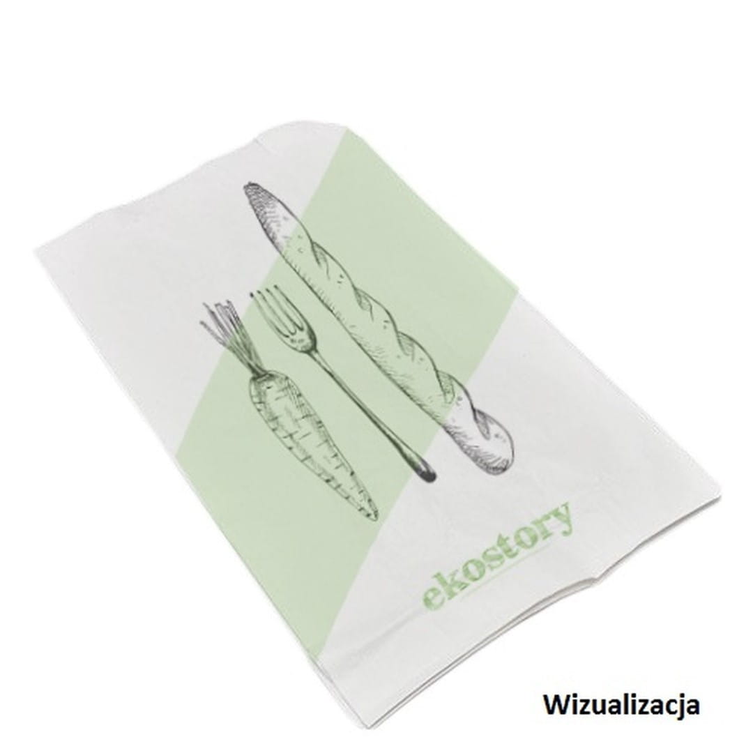 Sachets blancs 18x33 avec une empreinte de 1000 EKOSTORY