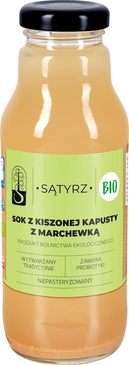 Jus probiotique de choucroute et carottes BIO 500 ml - SĄTYRZ