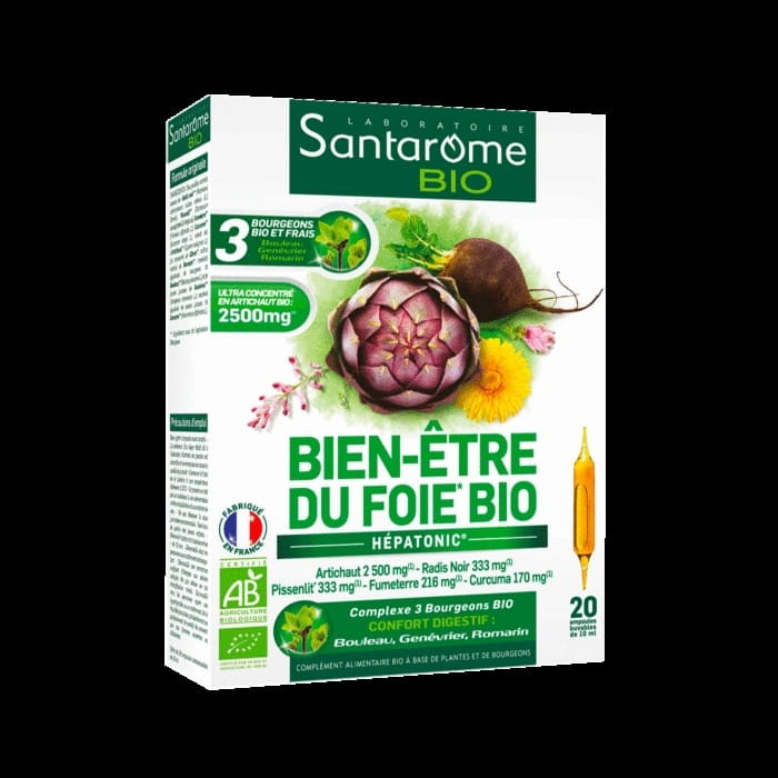 Formule soutenant le travail du foie BIO en ampoules (20 x 10 ml) 200 ml - SANTAROME