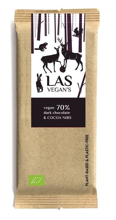 Chocolat aux fèves de cacao torréfiées BIO 50 g - LAS VEGANS
