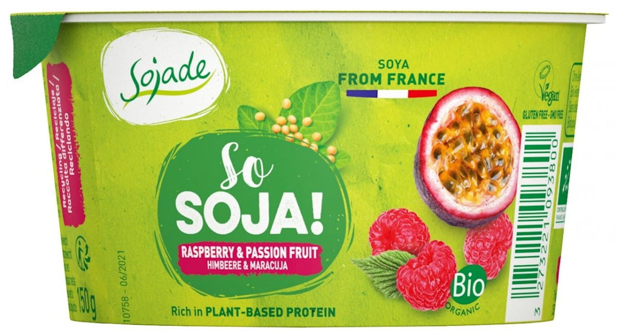 Entremet soja framboise - fruit de la passion sans gluten BIO 150 g - SOJADE