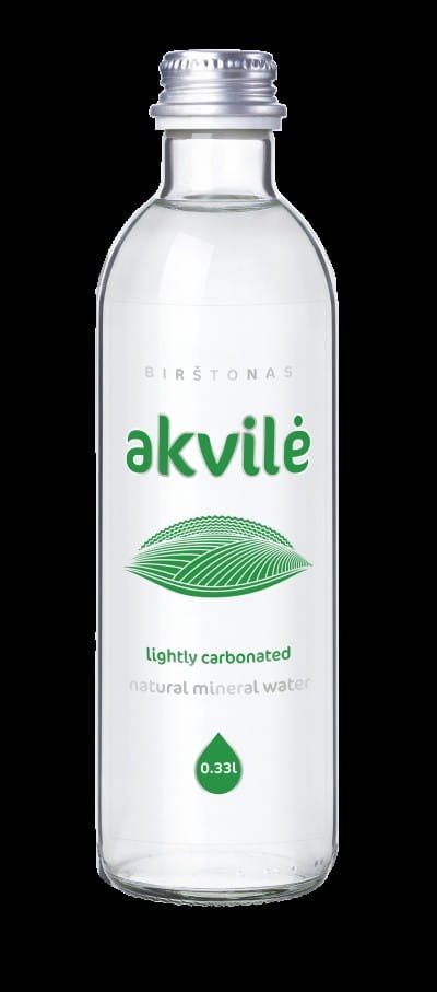 Eau minérale légèrement pétillante 330 ml (verre) - AKVILE