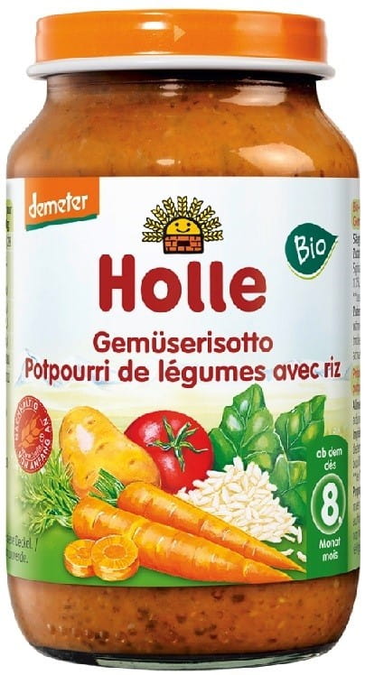 Plat bébé, légumes au riz (risotto) BIO 220 g - HOLLE