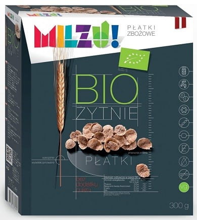 Flocons de seigle et d'avoine sans sucre ajouté BIO 300 g - MILZU