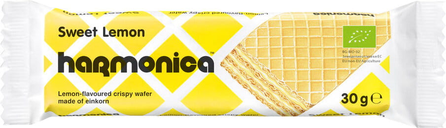 Gaufrette au lait et crème de citron BIO 30 g - HARMONICA