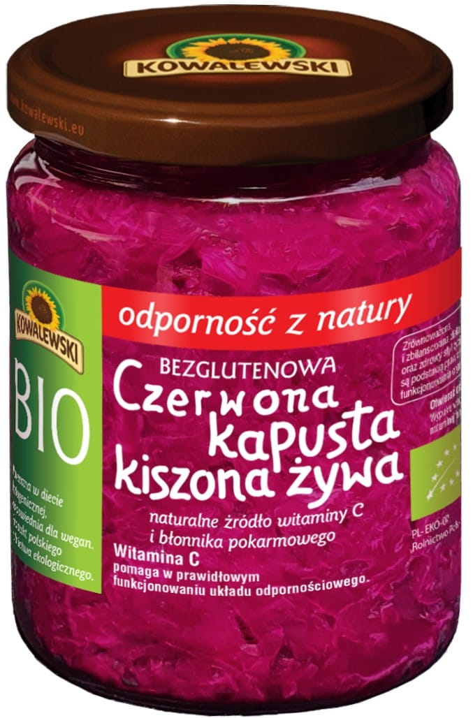 Choucroute rouge vivante, non EPAsterisée sans gluten BIO 400 g - KOWALEWSKI