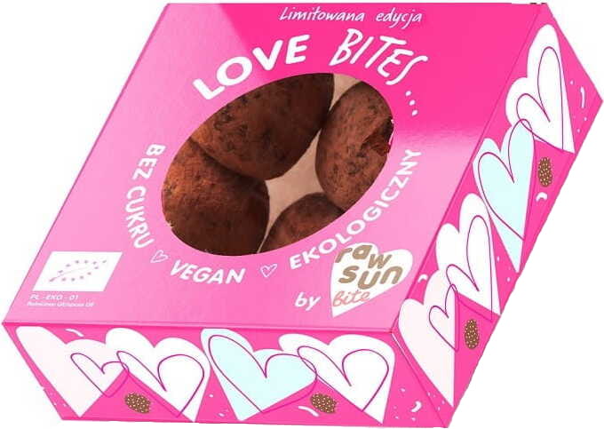 Pralines Saint-Valentin Framboise BIO 52 g - RAW SUN BITE
