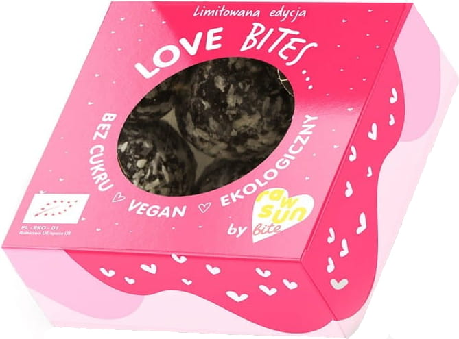 Pralines Saint-Valentin au cacao BIO 52 g - RAW SUN BITE