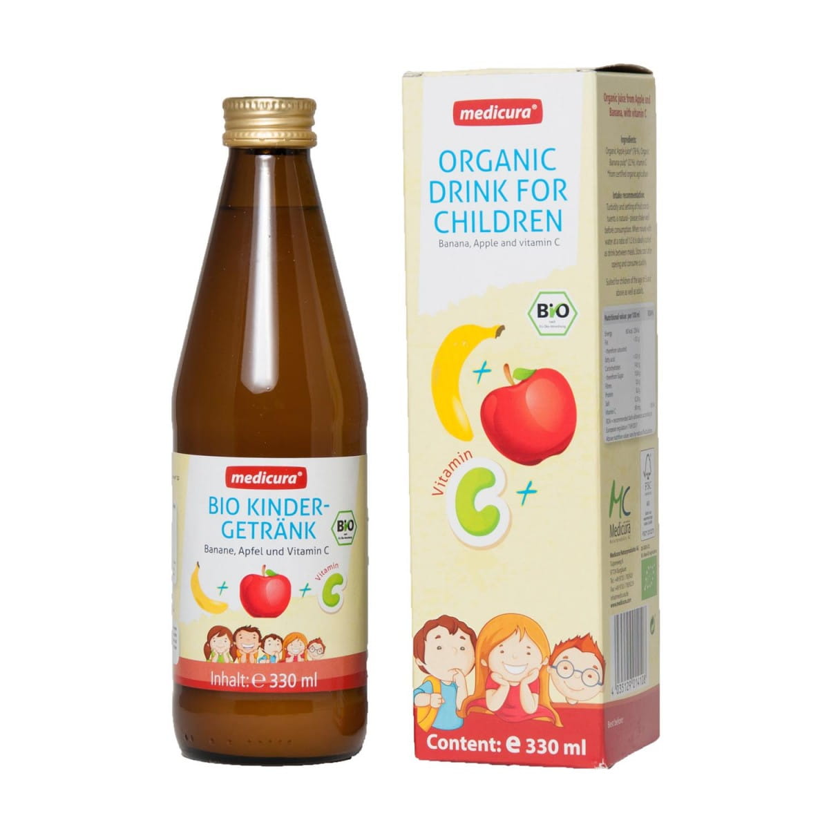 Jus de pomme et de banane pour enfants BIO 330 ml - MEDICURA