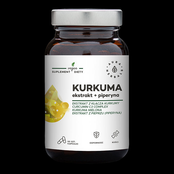 Curcuma Pipérine Extrait 60 gélules AURA HERBALS