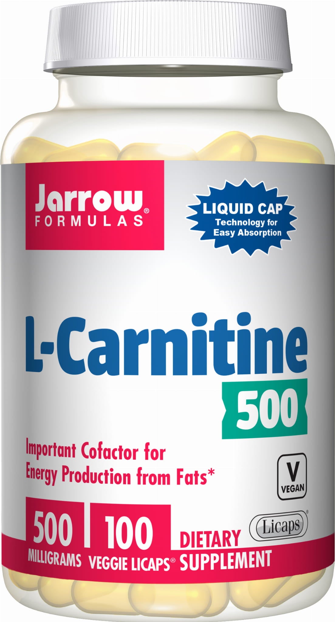 Lcarnitine 500 MG vege licaps 100 gélules FORMULES JARROW
