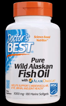 Huile de poisson sauvage pure d'Alaska 180 gélules DOCTOR'S BEST