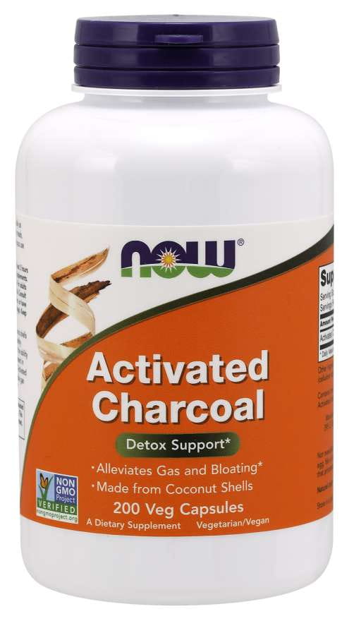 Charbon actif charbon actif 280 MG 200 gélules NOW FOODS